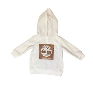 Timberland Kids Cream Hoodie with Brown Logo